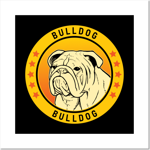 Bulldog Dog Portrait Wall Art by millersye